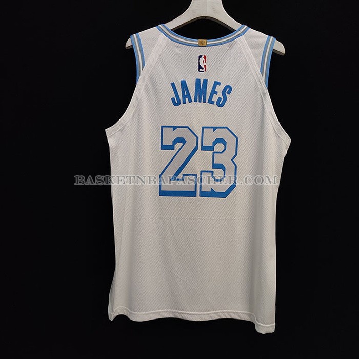 Maillot Los Angeles Lakers LeBron James NO 23 Ville Authentique 2020-21 Blanc